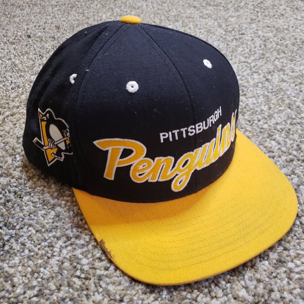 Mitchell & Ness Adjustable Flat Bill Caps Hat - NHL Pittsburgh Penguins
